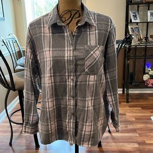 Size large pink and grey flannel